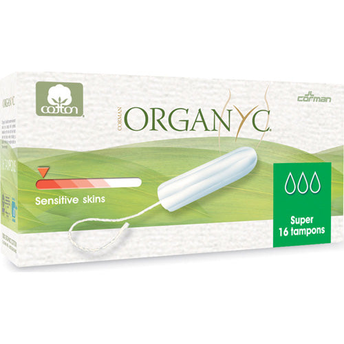 Organyc Tampons - 100 Percent Organic Cotton - Super - Non Applictr - 16 Ct - Maras Green
